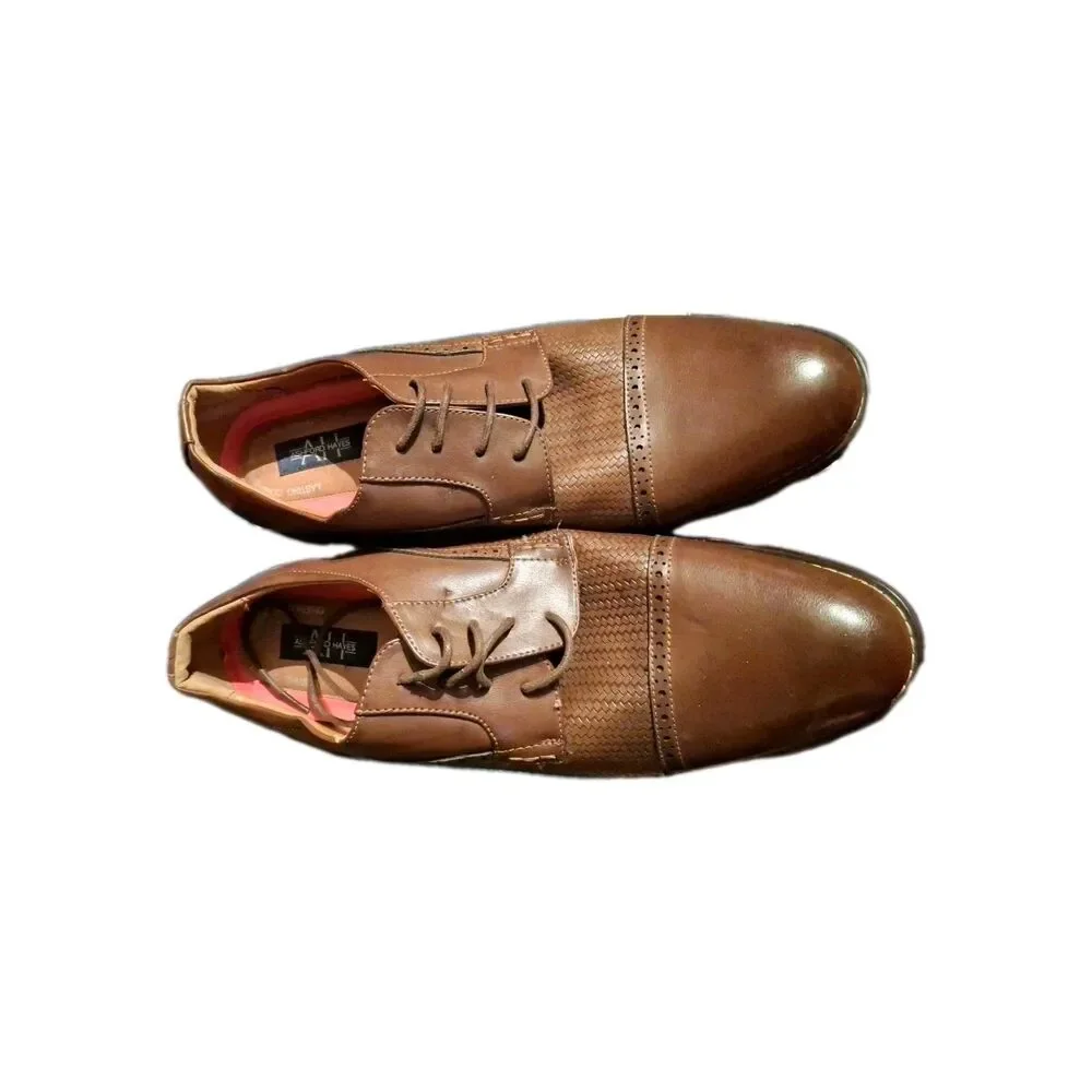 Ashford Hayes Men's Brown Leather Dress Shoes Size 15M